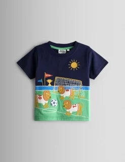 Pure Cotton Three Lions Football T-Shirt (6 Months-7 Years)