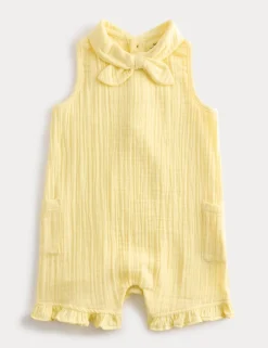 Pure Cotton Tie Collar Romper (0-3 Yrs)
