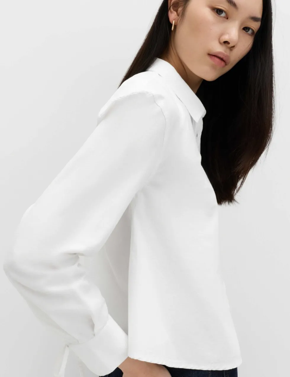 Pure Cotton Tie Cuff Swing Shirt