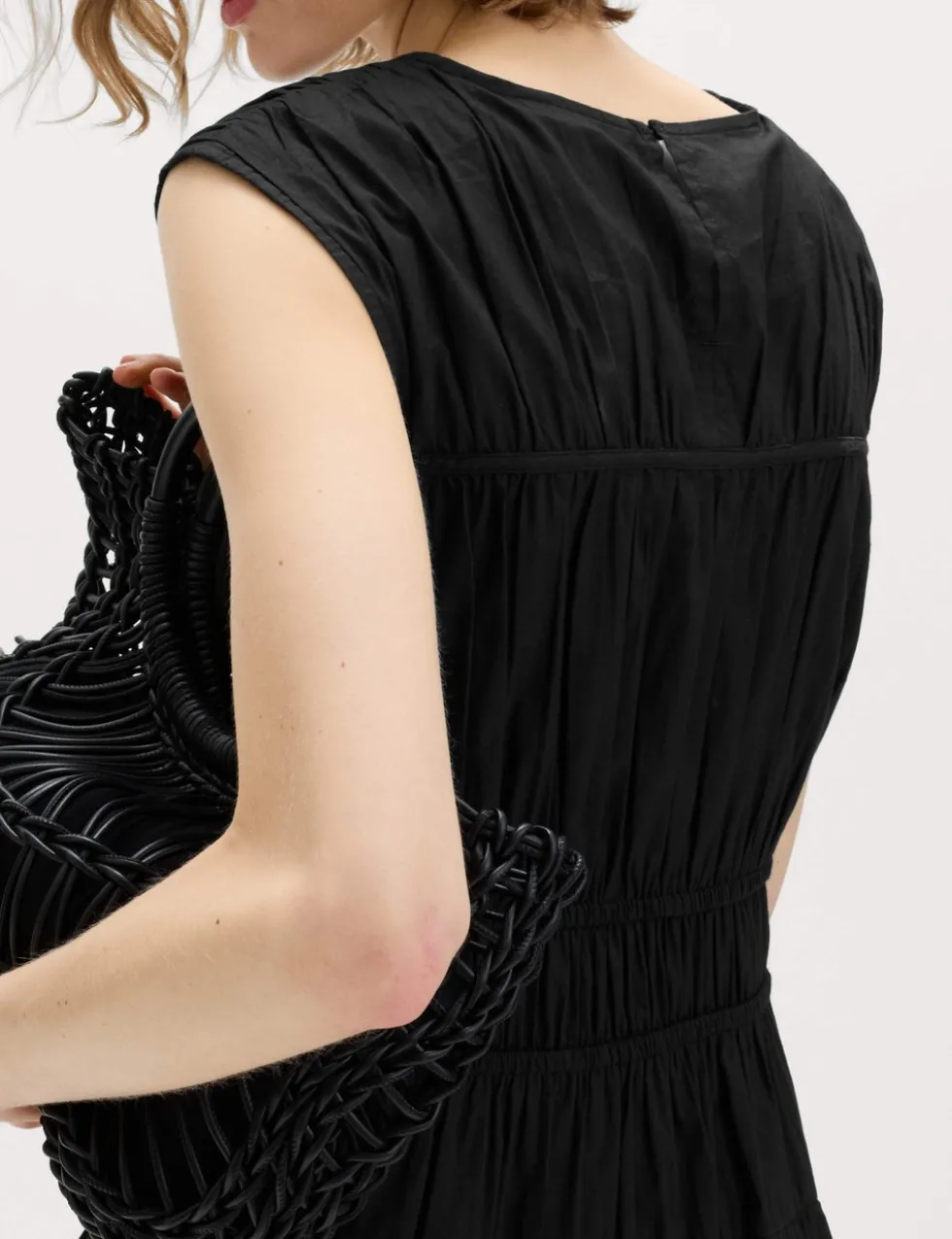 Pure Cotton Tie Detail Mini Waisted Dress