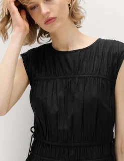 Pure Cotton Tie Detail Mini Waisted Dress