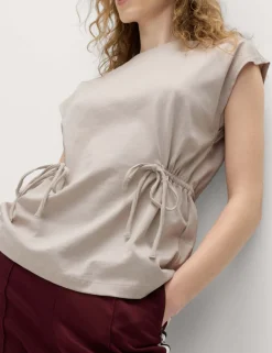 Pure Cotton Tie Waist Oversized T-Shirt