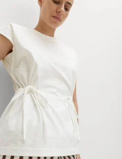 Pure Cotton Tie Waist Oversized T-Shirt