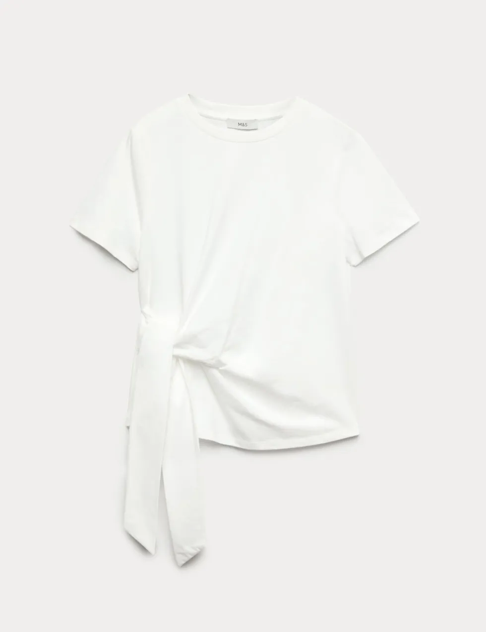 Pure Cotton Tie Waist T-Shirt