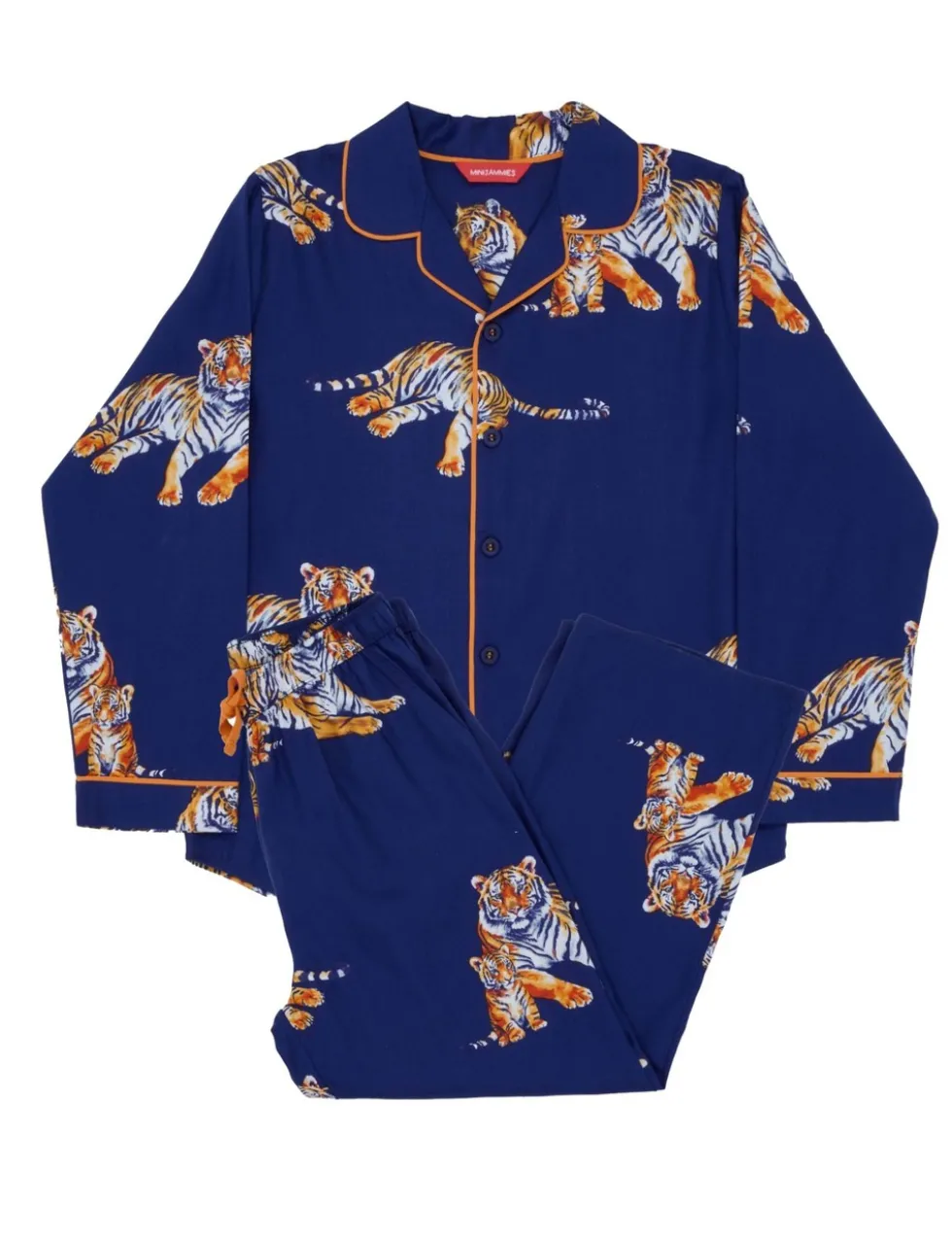Pure Cotton Tiger Print Revere Collar Pyjamas (2-13 Yrs)