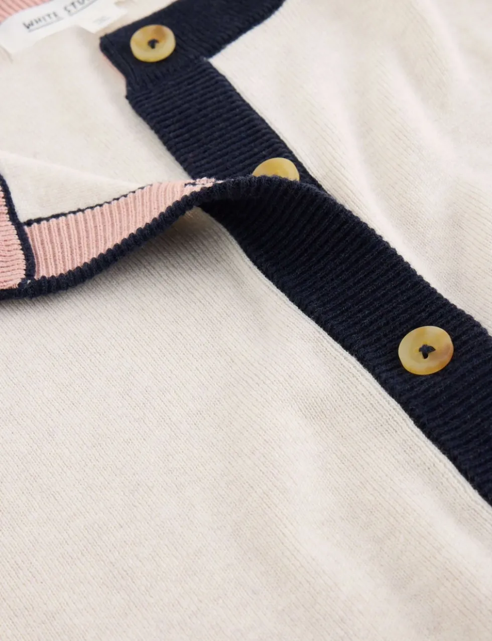 Pure Cotton Tipped Button Front Cardigan