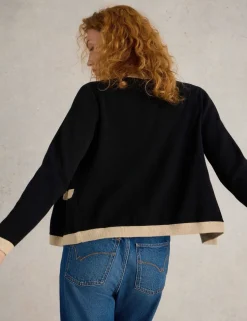 Pure Cotton Tipped Detail Cardigan