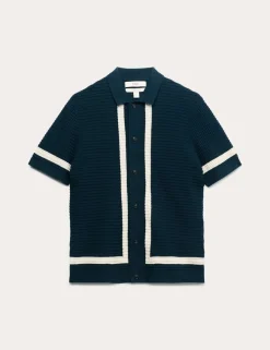 Pure Cotton Tipped Knitted Polo Shirt