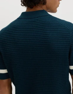 Pure Cotton Tipped Knitted Polo Shirt