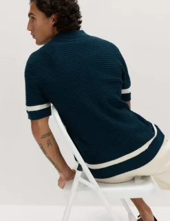Pure Cotton Tipped Knitted Polo Shirt