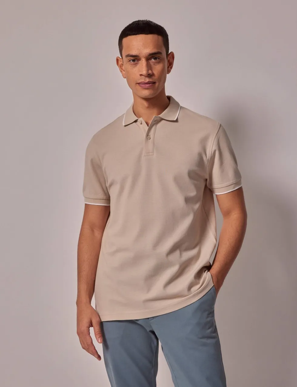 Pure Cotton Tipped Polo Shirt