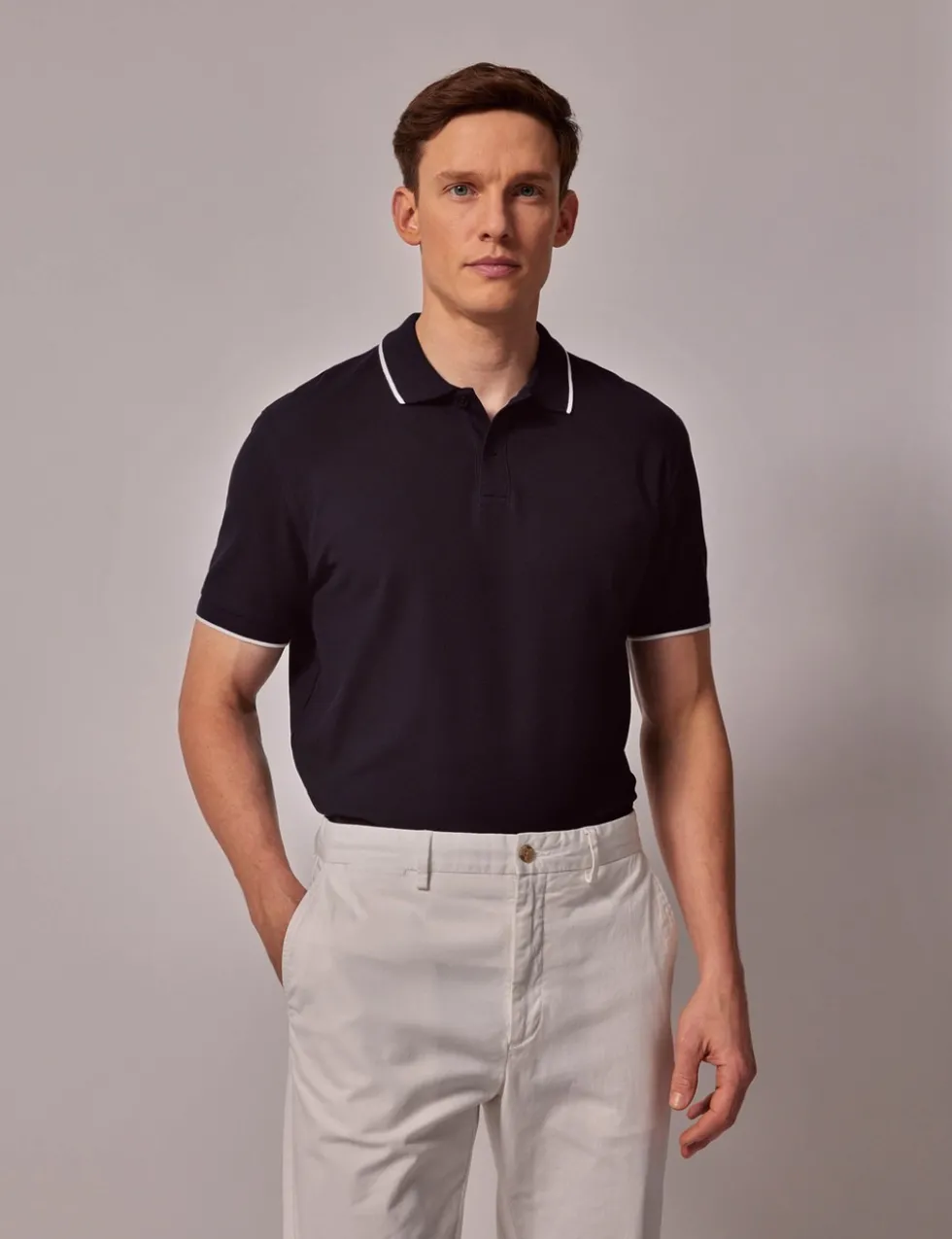 Pure Cotton Tipped Polo Shirt