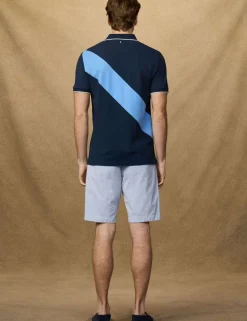 Pure Cotton Tipped Striped Polo Shirt