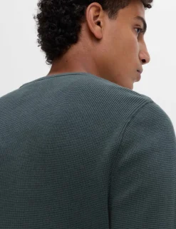 Pure Cotton 2-Tone Waffle Sweatshirt