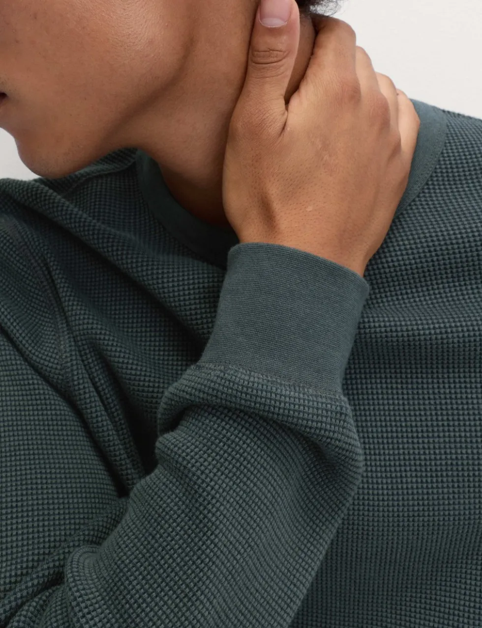 Pure Cotton 2-Tone Waffle Sweatshirt