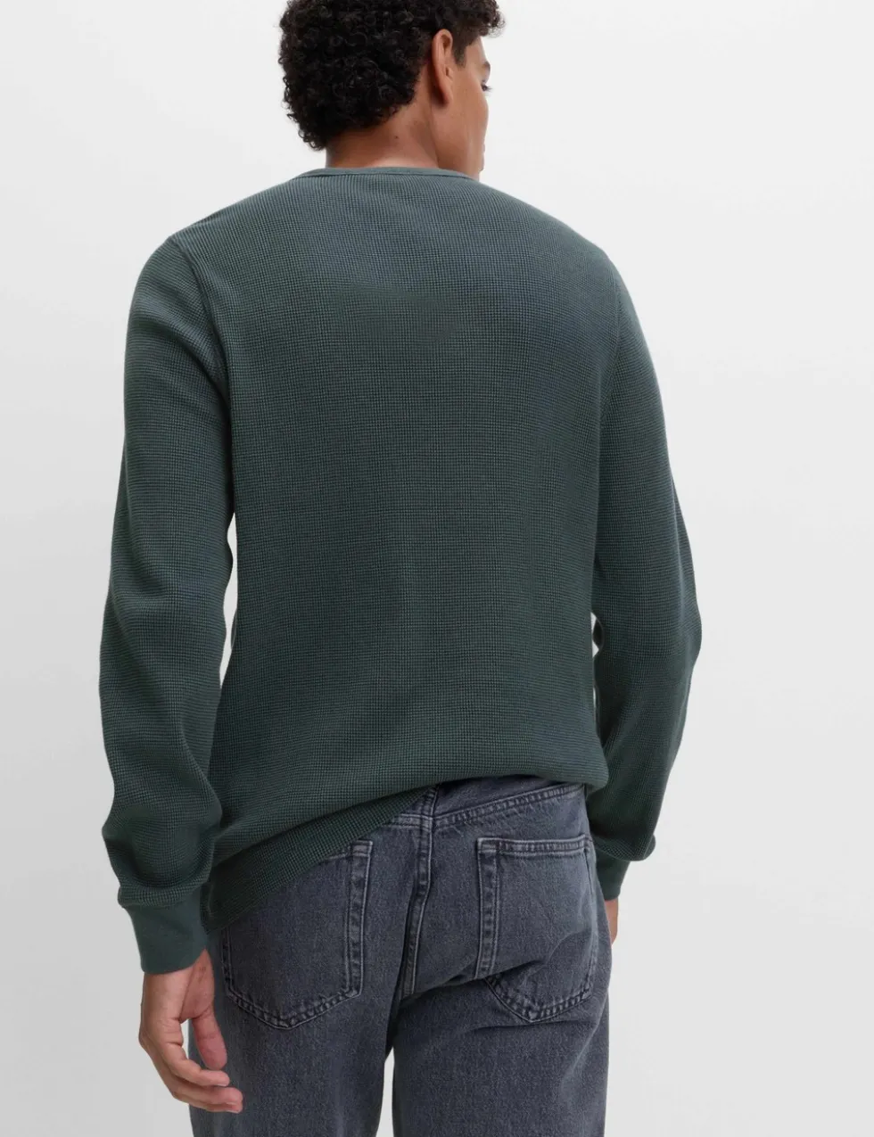 Pure Cotton 2-Tone Waffle Sweatshirt