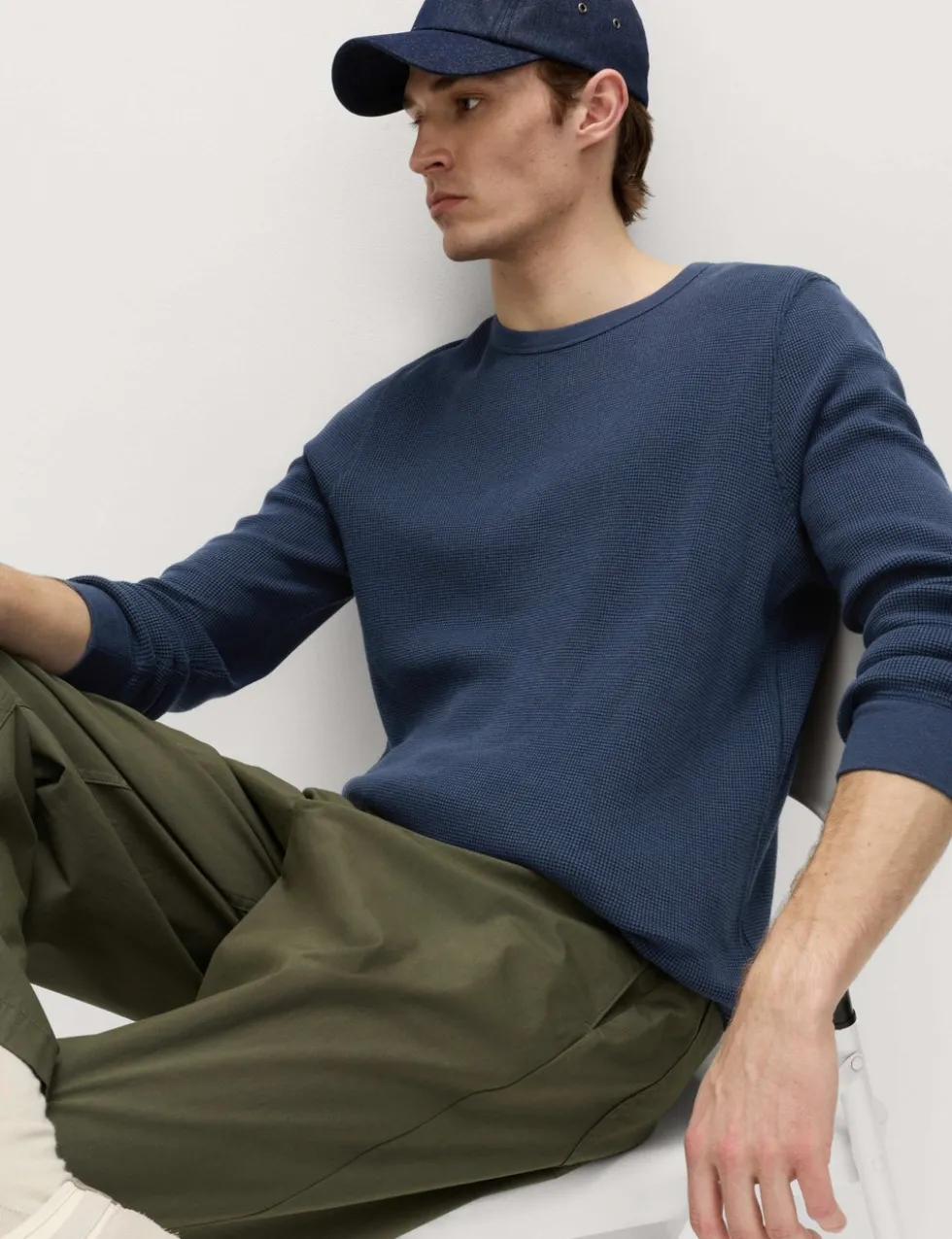 Pure Cotton 2-Tone Waffle Sweatshirt