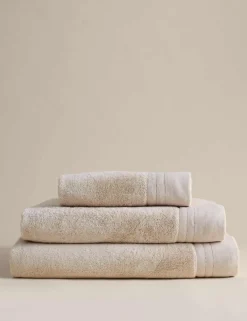 Pure Cotton Towel with Linen Border