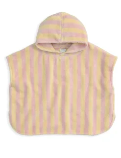 Pure Cotton Towelling Striped Hooded Poncho (3 Mths-3 Yrs)