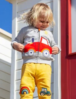 Pure Cotton Tractor Appliqué Zip Hoodie (3 Mths-8 Yrs)