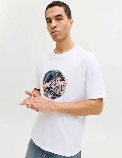 Pure Cotton Tropical Graphic Print T-Shirt