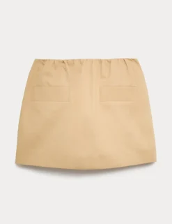 Pure Cotton Twill Mini A-Line Skirt