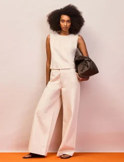Pure Cotton Twill Wide Leg Jeans
