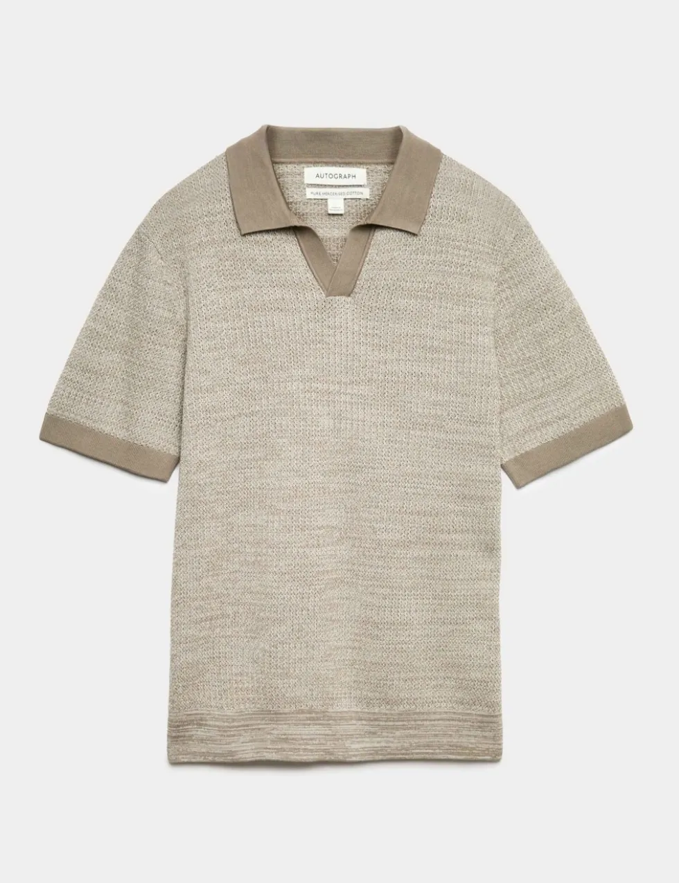 Pure Cotton Twisted Stitch Knitted Polo
