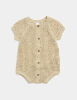 Pure Cotton Unisex Knitted Romper (7lbs-2 Yrs)