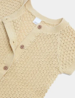 Pure Cotton Unisex Knitted Romper (7lbs-2 Yrs)