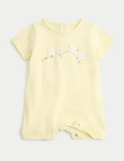 Pure Cotton Unisex Popcorn Print Romper (0-24 Mths)