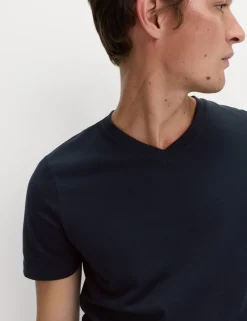 Pure Cotton V Neck T-Shirt