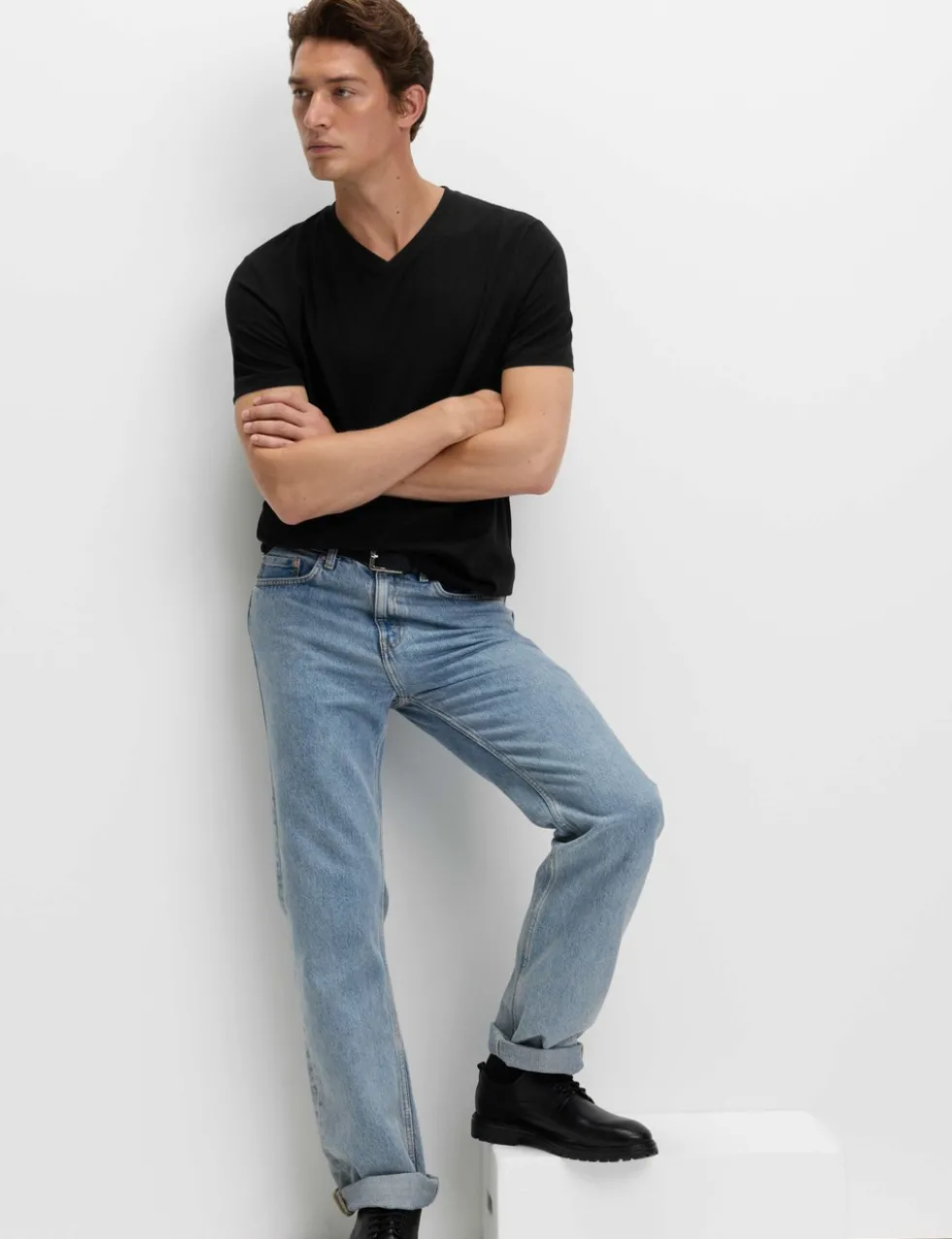 Pure Cotton V Neck T-Shirt