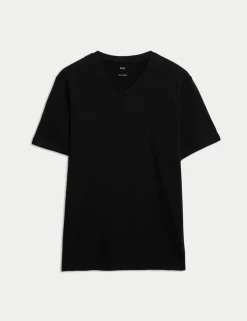 Pure Cotton V Neck T-Shirt