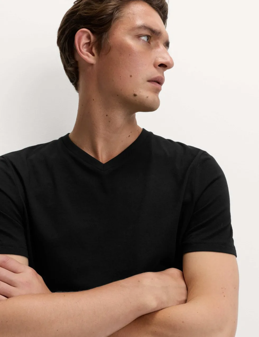 Pure Cotton V Neck T-Shirt