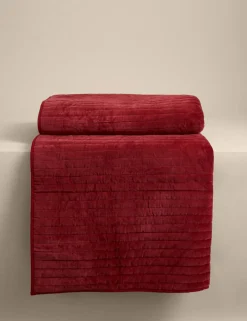 Pure Cotton Velvet Narrow Stripe Bedspread