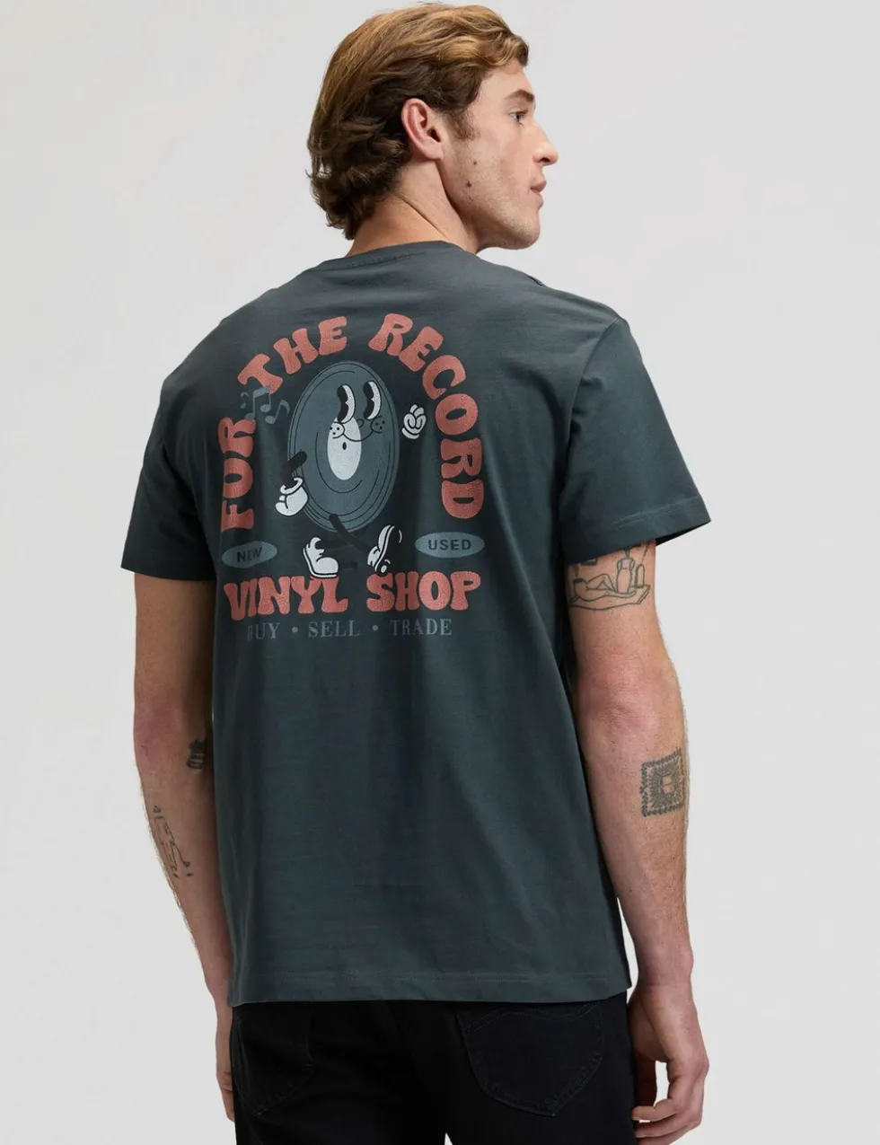 Pure Cotton Vinyl Graphic Crew Neck T-Shirt