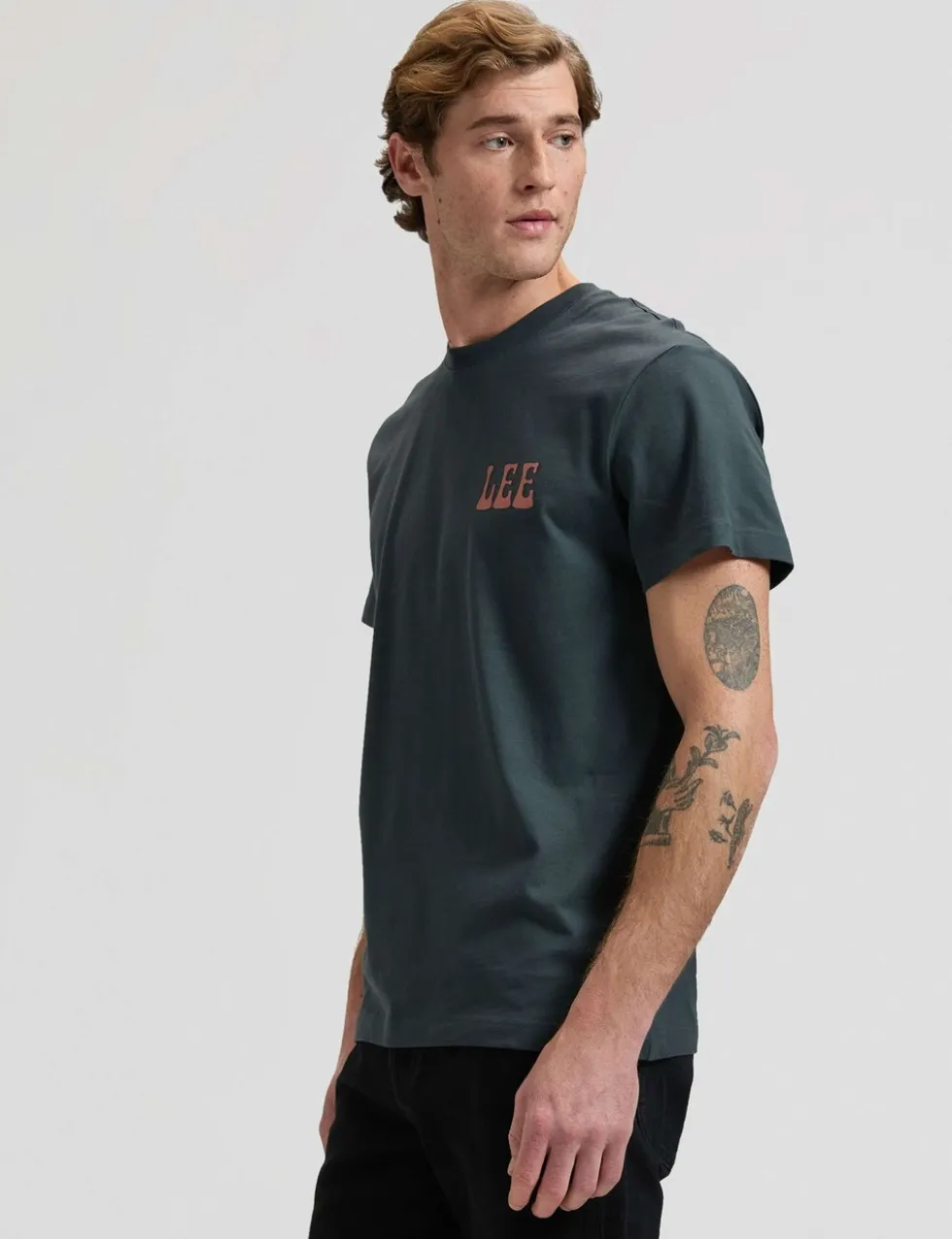 Pure Cotton Vinyl Graphic Crew Neck T-Shirt