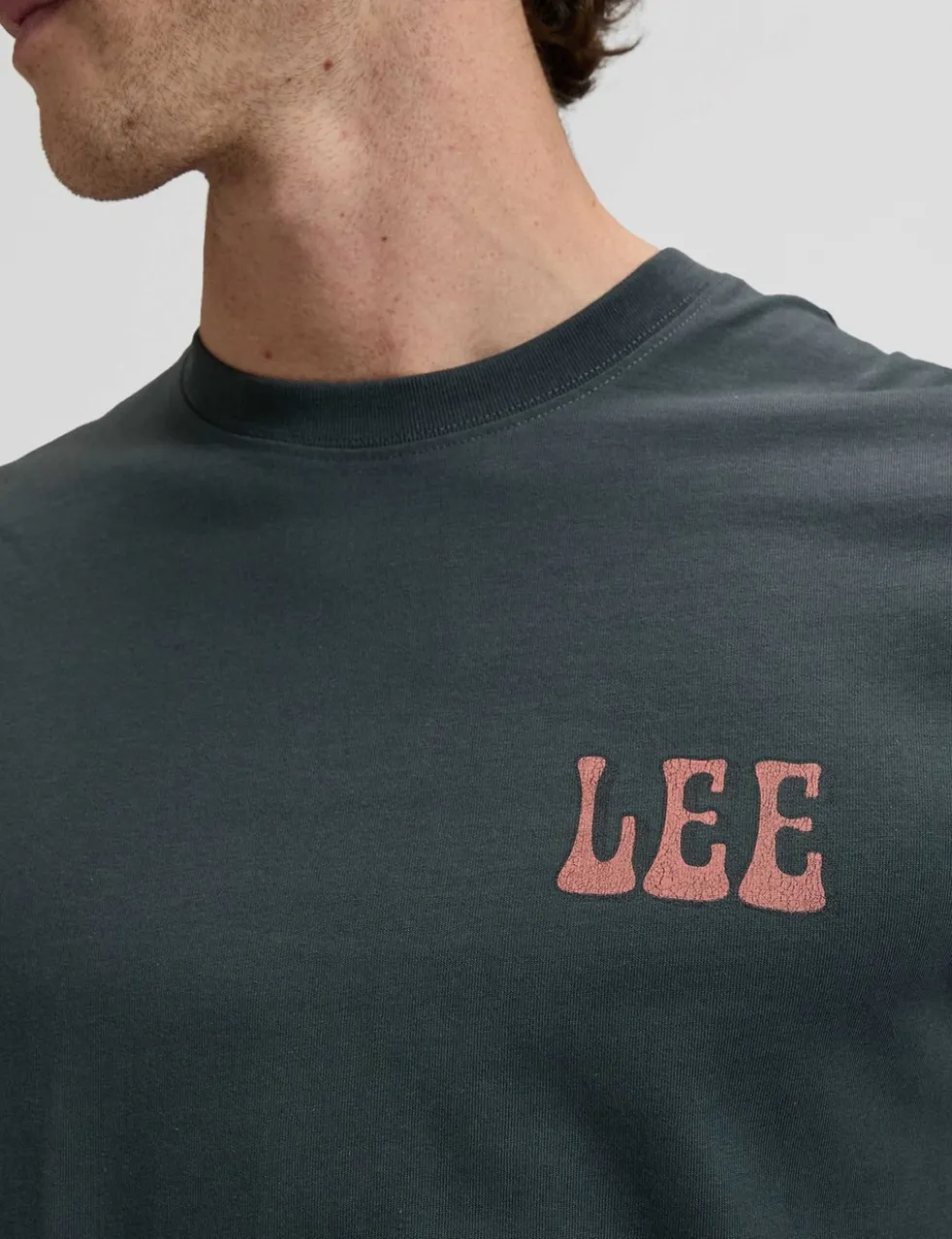 Pure Cotton Vinyl Graphic Crew Neck T-Shirt