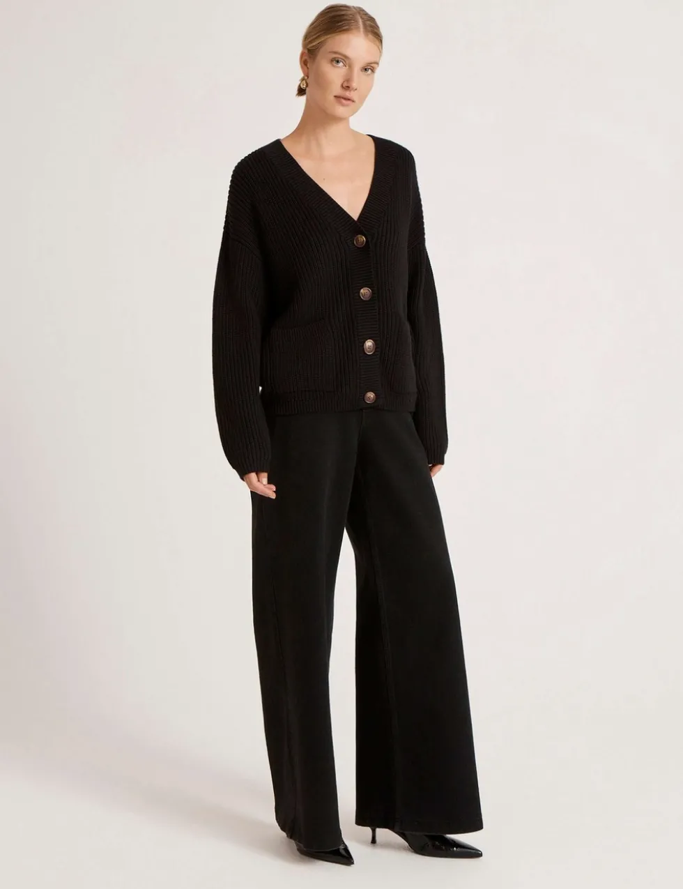 Pure Cotton V-Neck Button Front Cardigan