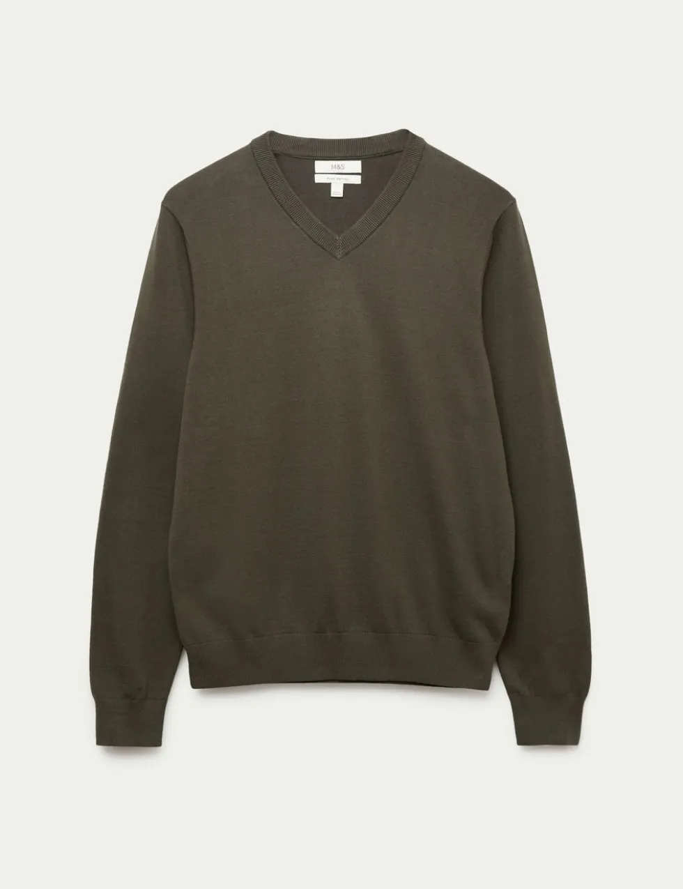 Pure Cotton V-Neck Jumper
