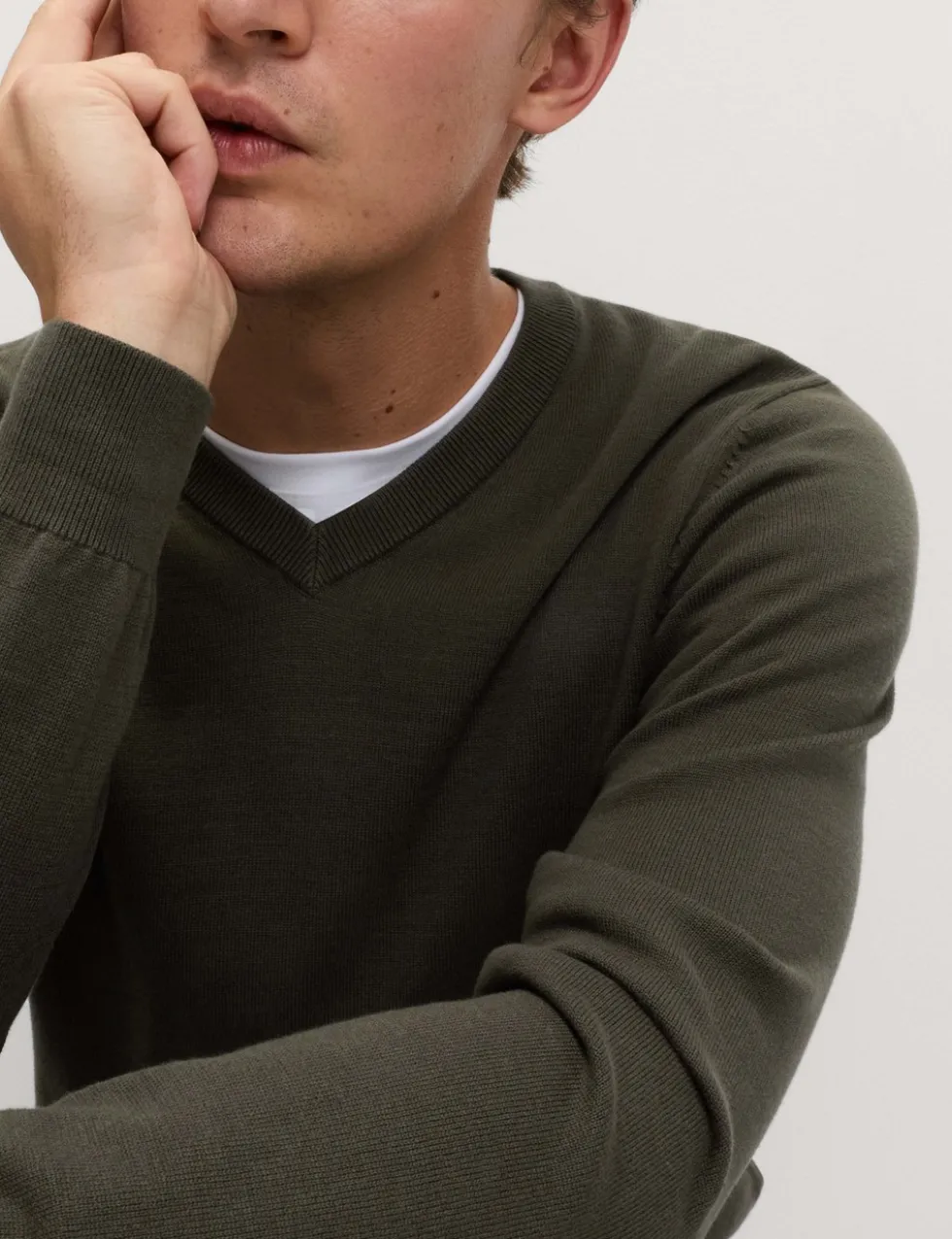 Pure Cotton V-Neck Jumper