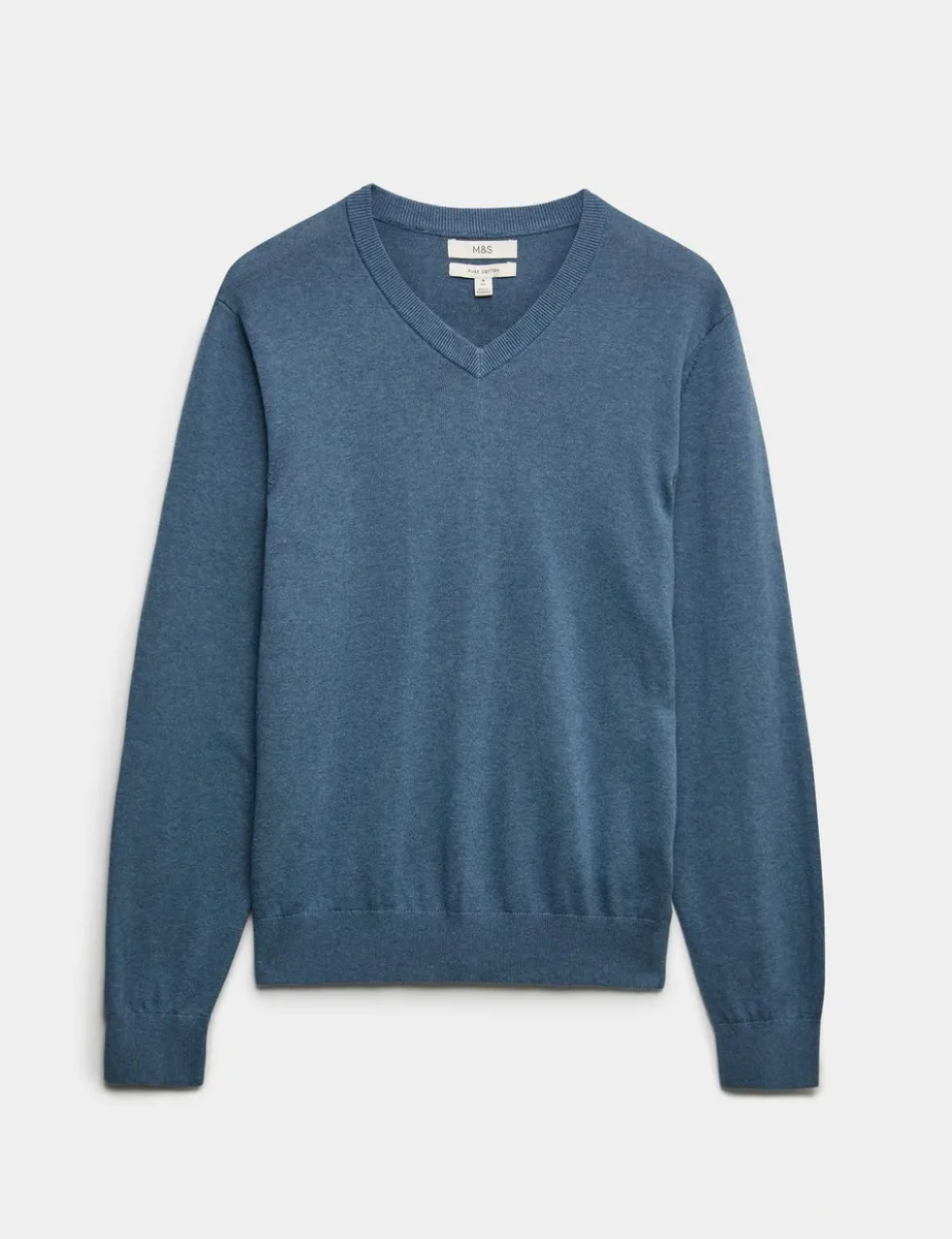 Pure Cotton V-Neck Jumper