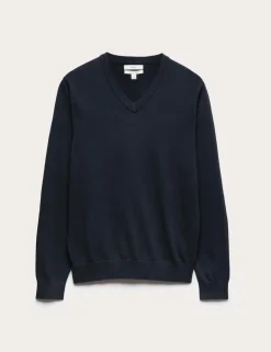 Pure Cotton V-Neck Jumper