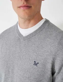 Pure Cotton V-Neck Jumper