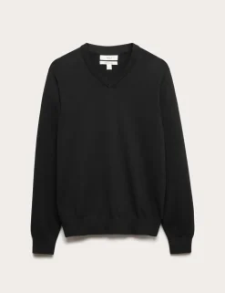 Pure Cotton V-Neck Jumper