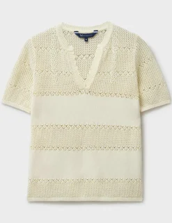 Pure Cotton V-Neck Knitted T-Shirt