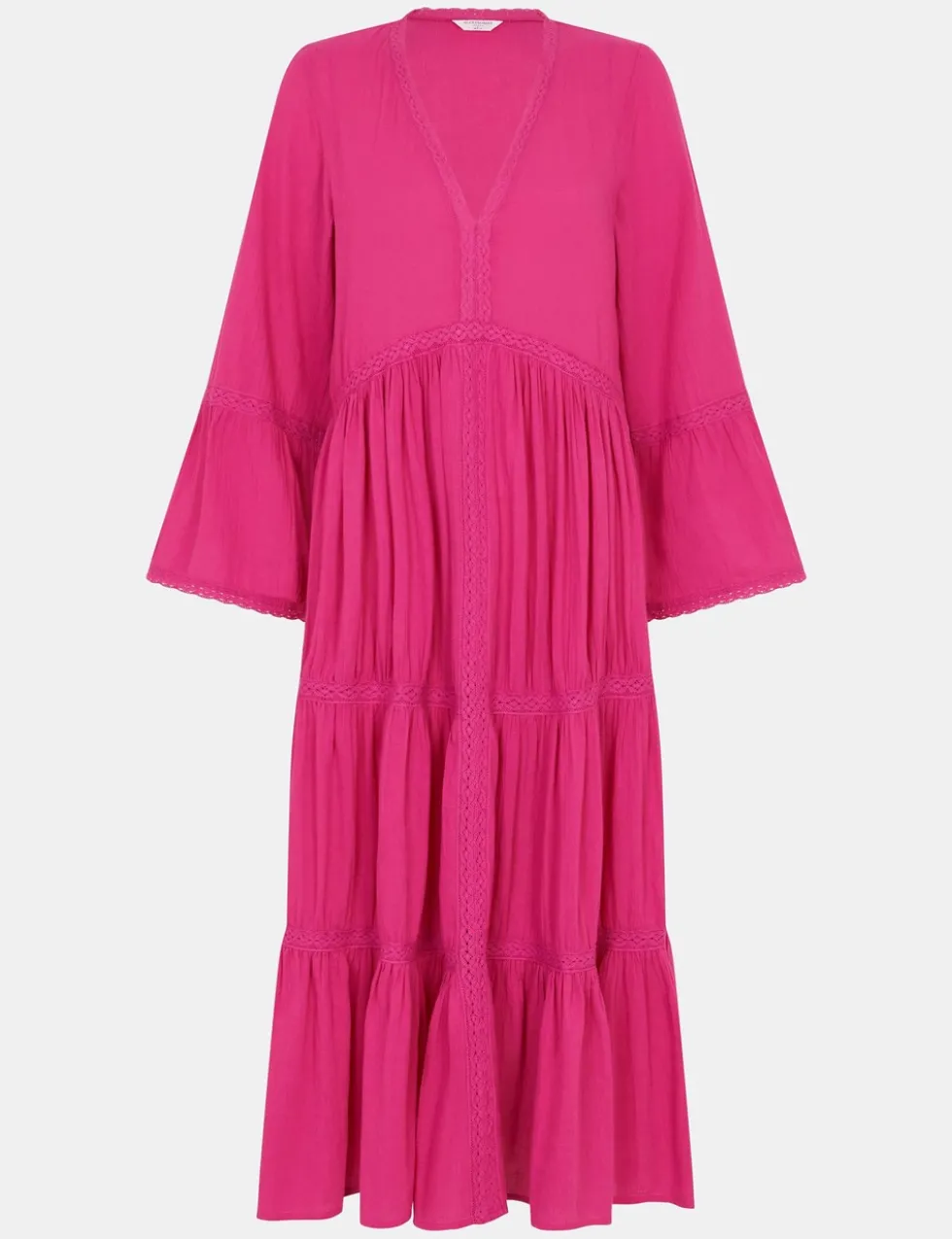 Pure Cotton V-Neck Midi Beach Dress