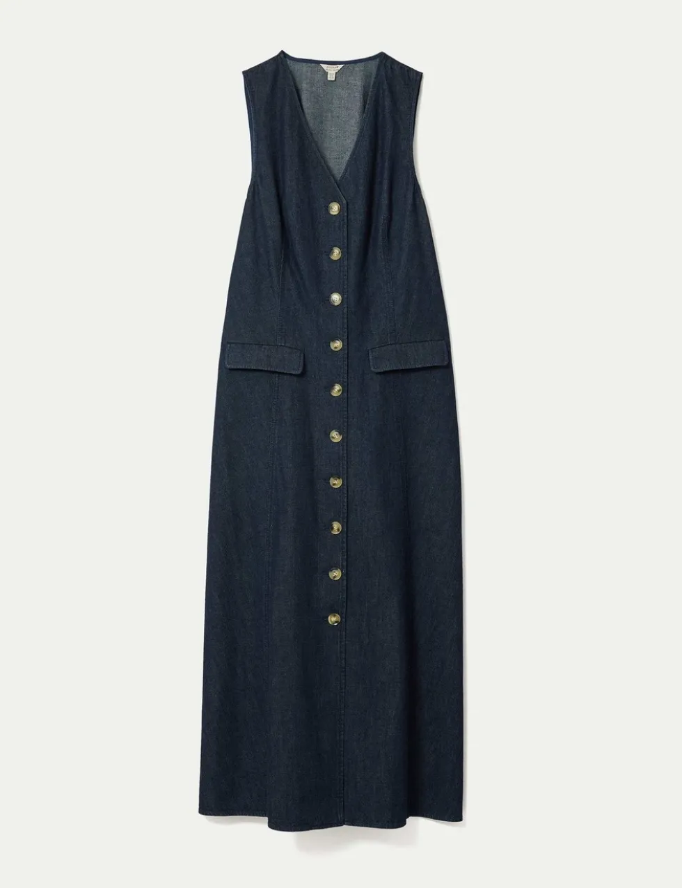 Pure Cotton V-Neck Midi Tea Dress