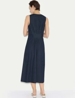 Pure Cotton V-Neck Midi Tea Dress